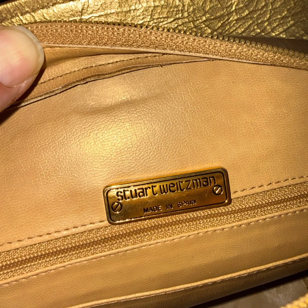 Stuart Weitzman Tan and Cream Crossbody Bag